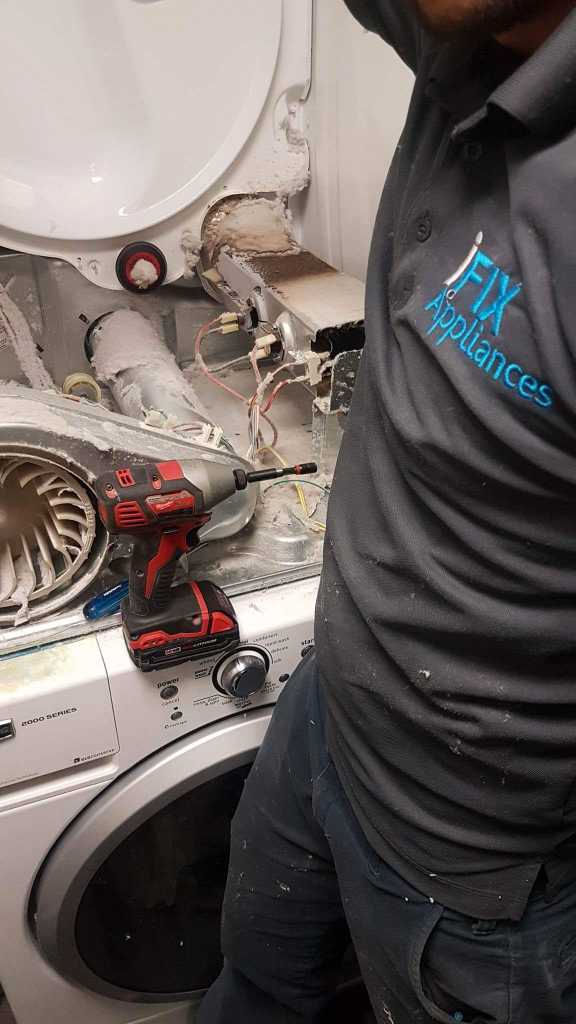 dryer repair in progress