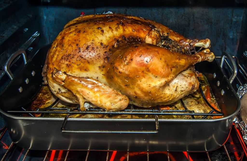 Image of a turkey cooked in a hot electric oven